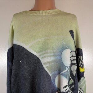 Hypland Gundam Space Sweater Mens Size L Crewneck Knit Anime